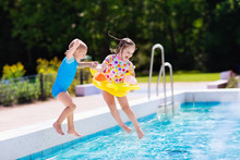 Kids Jumping Into Swimming Pool