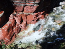 Water Rushing Down Red Rock Canyon
