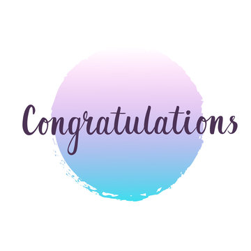 Congratulations, ink hand lettering.