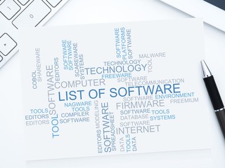 Wall Mural - List of software