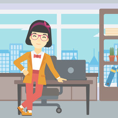 Wall Mural - Business woman standing in the office.