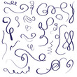 Flourish swirl ornate decoration for pointed pen ink calligraphy style. Quill  flourishes.   graphic design, postcard, menu, wedding invitation