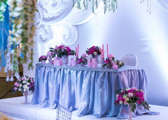 Many bouquets on the table