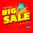 Sale banner template design, Big sale special up to 80% off. vector illustration.