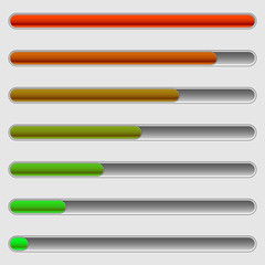 Aufkleber - Horizontal progress bars. Completion, loading, phases concepts.