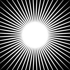 Aufkleber - Radiating lines starburst pattern. Radial rays, beams.