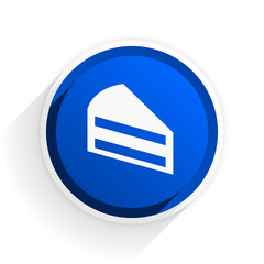 Leinwandbilder - cake flat icon with shadow on white background, blue modern design web element