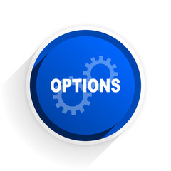 options flat icon with shadow on white background, blue modern design web element