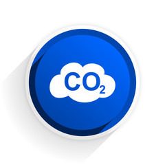 Aufkleber - carbon dioxide flat icon with shadow on white background, blue modern design web element