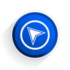Poster - navigation flat icon with shadow on white background, blue modern design web element