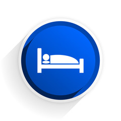 Poster - hotel flat icon with shadow on white background, blue modern design web element