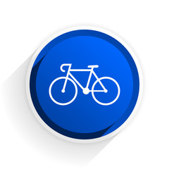 Poster - bicycle flat icon with shadow on white background, blue modern design web element