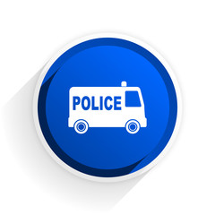 Poster - police flat icon with shadow on white background, blue modern design web element