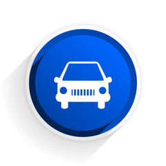 Aufkleber - car flat icon with shadow on white background, blue modern design web element