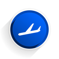 Poster - arrivals flat icon with shadow on white background, blue modern design web element