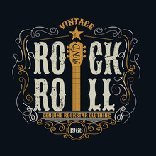 Vintage Rock And Roll Typograpic For T-shirt ,tee Designe,poster