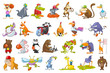 Vector set of animals sport illustrations.