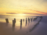 Fototapeta Morze - Seascape,sunset, retro effect

