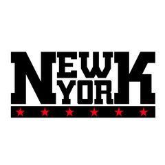 Wall Mural - T shirt typography graphics New York. Athletic style NYC. Fashion stylish print for sports wear. Black and white emblem. Template for apparel, card, label, poster. Symbol big city. Vector illustration