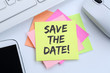 Save the date Termin Datum Einladung Verabredung Schreibtisch