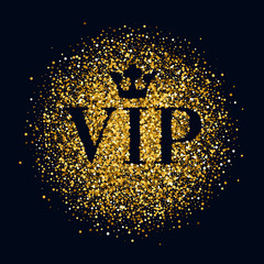 VIP abstract golden glow glitter background.