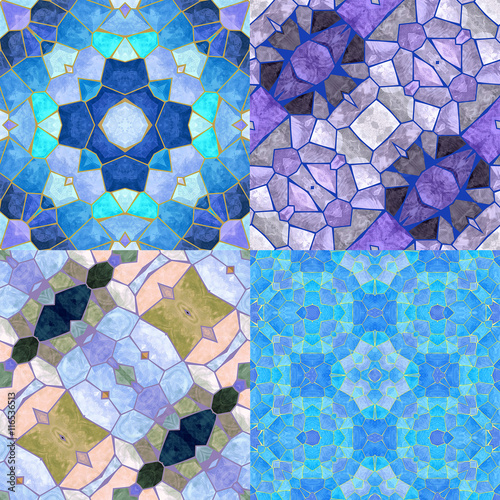 Abstract seamless kaleidoscopic background of stained ...
