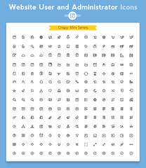 Vector line universal webpage tiny icon set