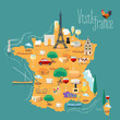 Map of France vector isolated illustration
