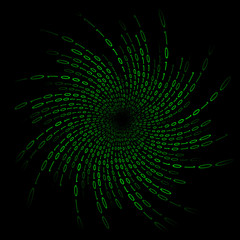 vortex of binary code on screen. abstract vector background. data and technology, decryption and enc