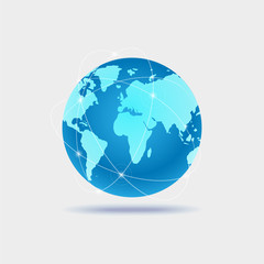 Wall Mural - illustration of a world globe isolated on a white background