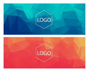 Sticker - Horisontal polygonal banners