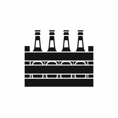 Wall Mural - Beer wooden box icon in simple style isolated vector illustration