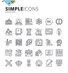 Poster - modern thin line education icons. premium quality outline symbol collection for web design, mobile a