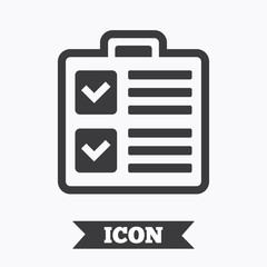 Poster - checklist sign icon. control list symbol.