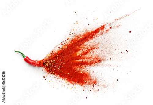 Fotografía Chilli, Red Pepper Flakes and Chilli Powder