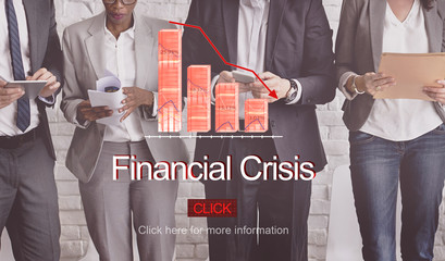 Wall Mural - Financial Crisis Depression Failure Decrease Concept