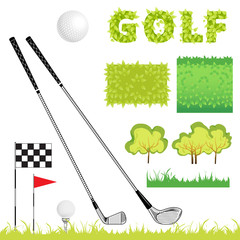 Wall Mural -  Set of Golf Equipment Icons