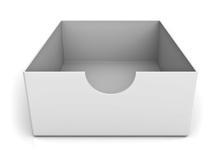 Poster - Empty box isolated on white background with reflection and shadow 3D rendering