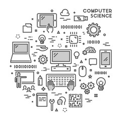 Fototapete - Line web concept for computer science
