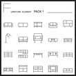 © SIMPILI - Furniture and home decorate line icons pack 1.Mono outline icons