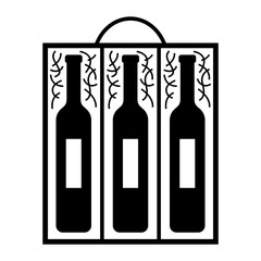 Poster - Wine bottles in a wooden box