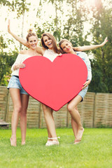 Poster - Group of women holding heart