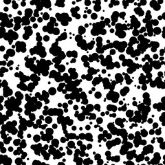 Poster - White abstract background with seamless random black circles, dots, film grain, noise, dotwork, grunge texture for design concepts, wallpapers, posters, web, presentations, prints. Vector illustration