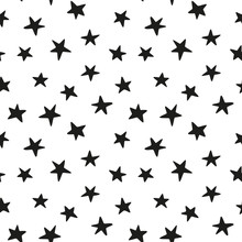 Black Stars Seamless Pattern