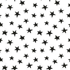 black stars seamless pattern