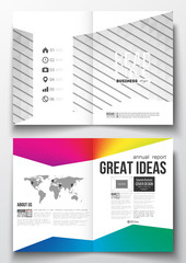 Poster - Set of business templates for brochure, magazine, flyer, booklet or annual report. Abstract colorful polygonal background, modern stylish triangle vector texture