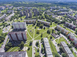 Typical socialist block of flats in Poland. East Europe. View fr