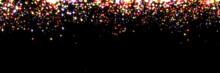Banner With Vibrant Colorful Bright Stars On A Black Background 