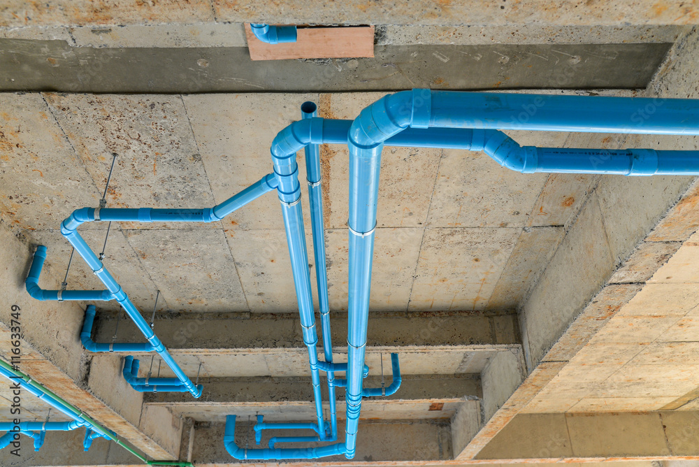 pvc pipe for water piping system resident in new building Stock Photo ...