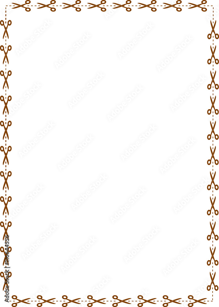 Sissors Paper Boder Border with scissors - vector illustration. Stock Vector | Adobe Stock